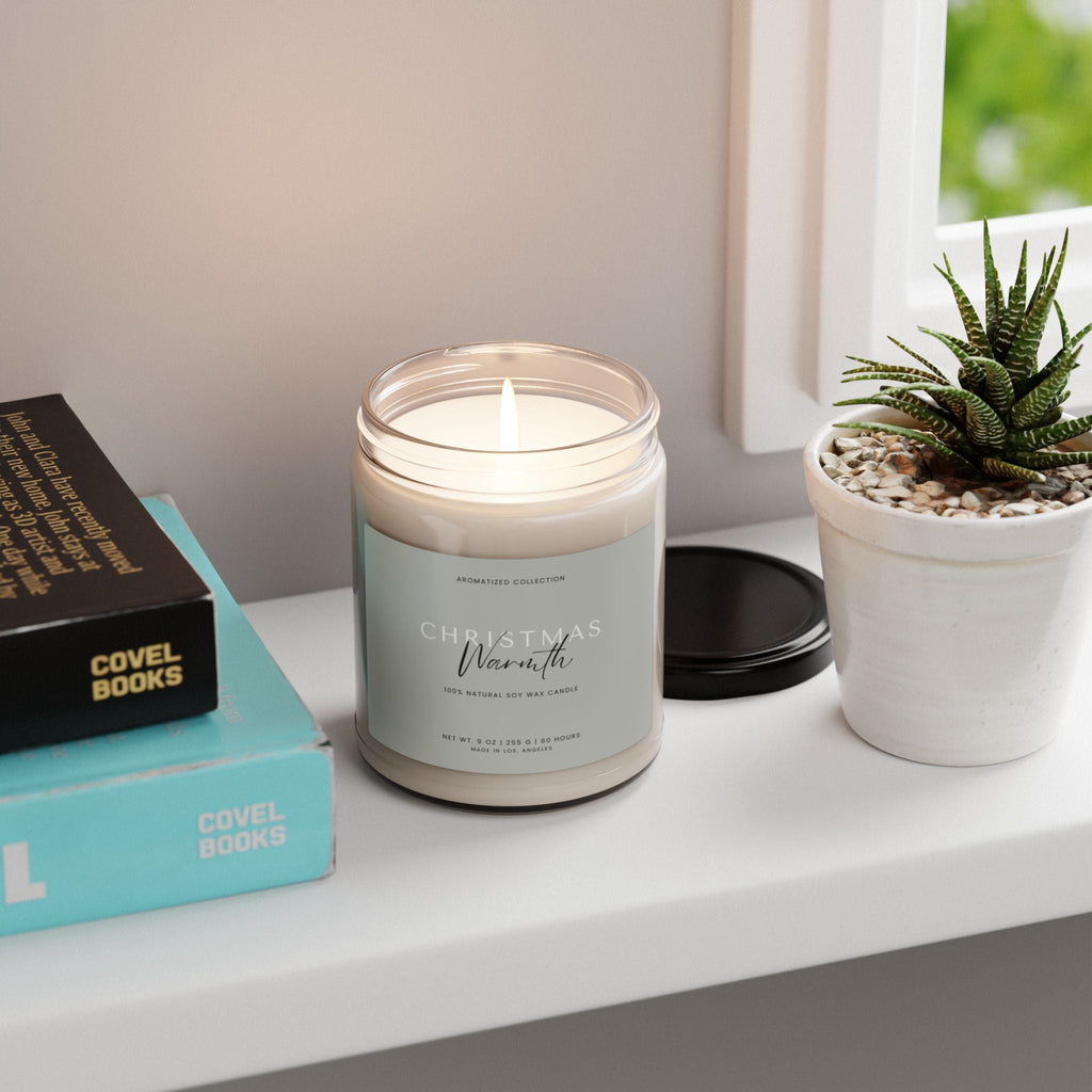 Christmas Warmth Scented Soy Candle, Holiday Home Decor, Aromatherapy