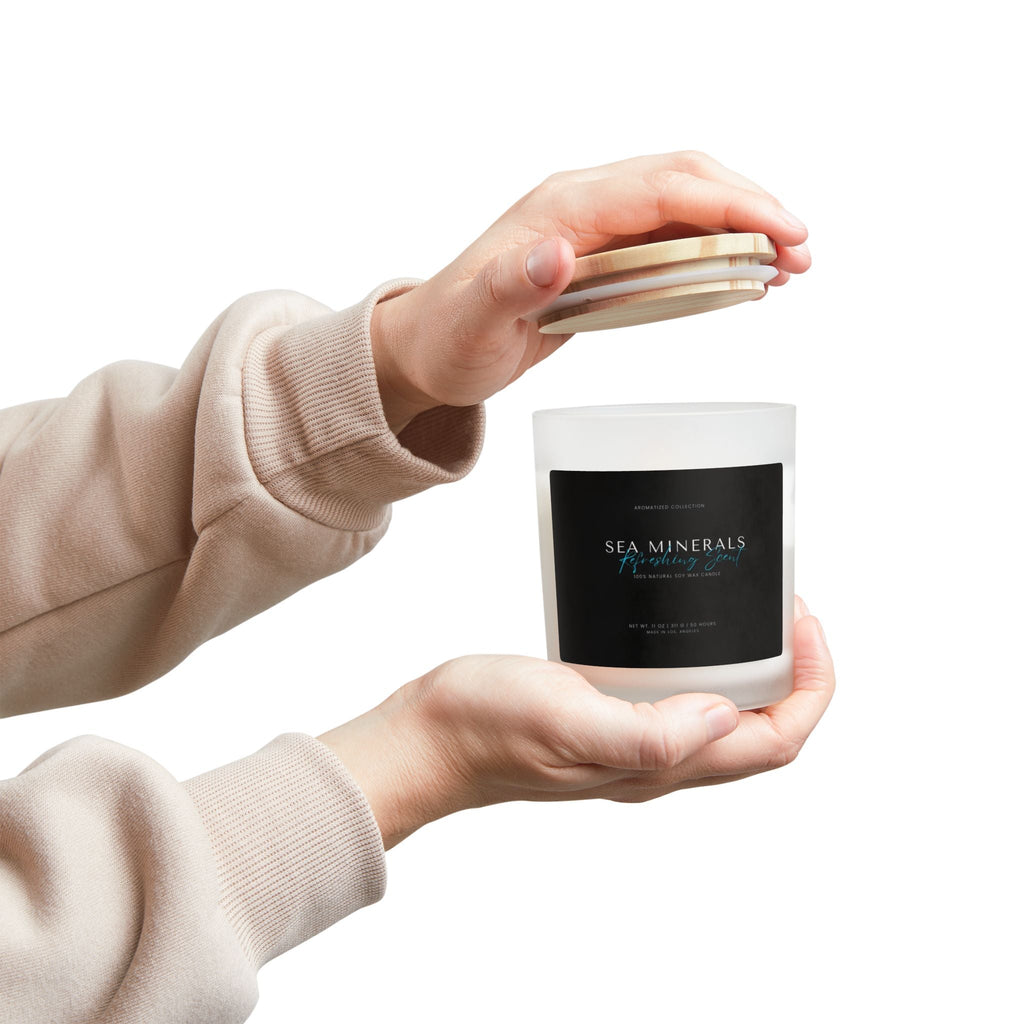 Sea Minerals Candle | Frosted Glass Candle for Home Decor, Aromatherap