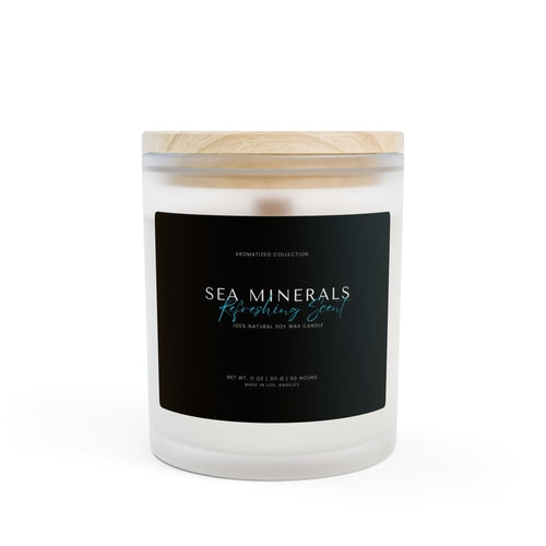 Sea Minerals Candle | Frosted Glass Candle for Home Decor, Aromatherap