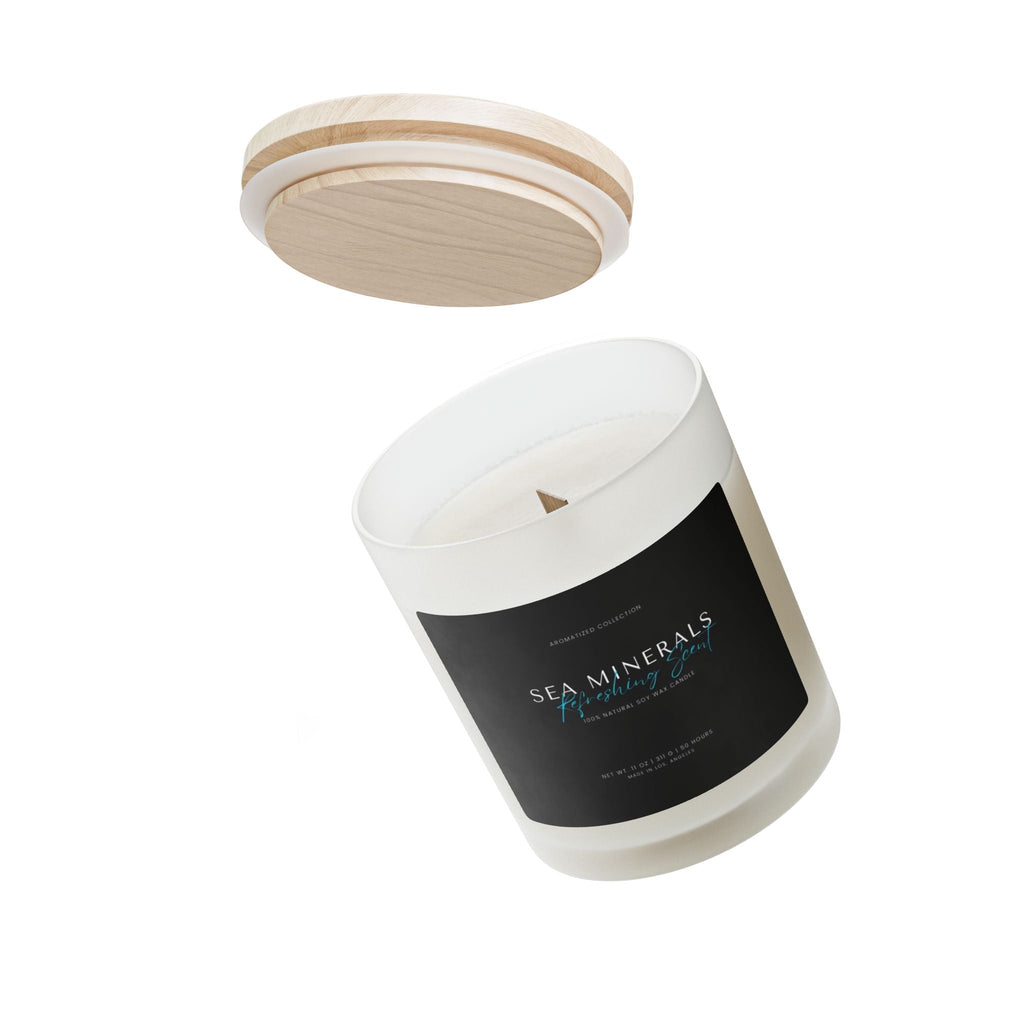 Sea Minerals Candle | Frosted Glass Candle for Home Decor, Aromatherap