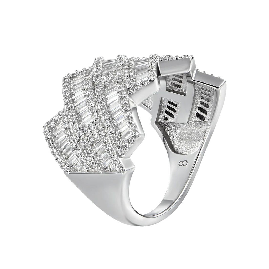4.5ct Lab Diamond Weave Ring | Baguette & Round | IGI Certified | 10K