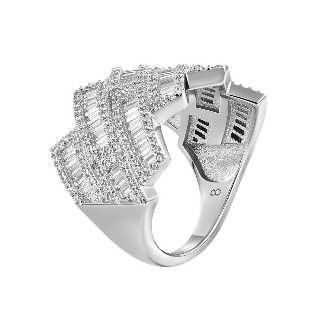 4.5ct Lab Diamond Weave Ring | Baguette & Round | IGI Certified | 10K