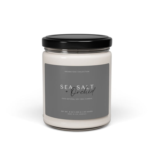 Orchid Sea Salt Scented Candle - Aromatic Relaxation, Home Decor Gift,