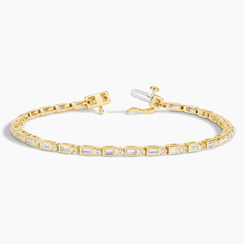 5ct Lab Diamond Tennis Bracelet | Round & Baguette Cut | IGI Certified