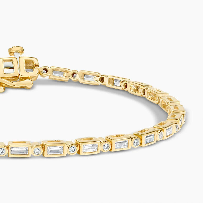 5ct Lab Diamond Tennis Bracelet | Round & Baguette Cut | IGI Certified