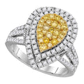 1.2ct Lab Grown Yellow Diamond Fashion Ring | 10K White Gold | Draco