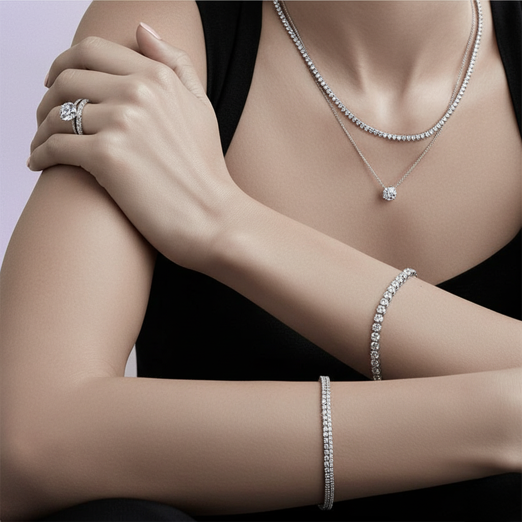 5ct Lab Diamond Tennis Bracelet | Round Brilliant | IGI Certified VS+