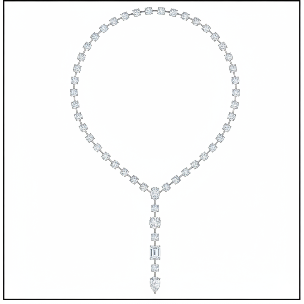 45ct Lab Diamond Necklace | Y Drop Lariat | IGI Certified DEF VS+ |