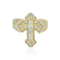 9.01ct Lab Diamond Cross Ring | IGI Certified | 10K Yellow Gold