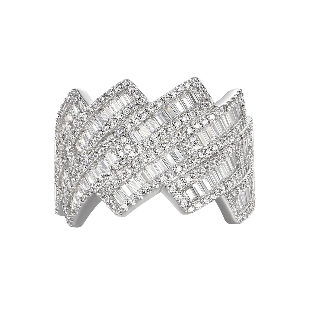 4.5ct Lab Diamond Weave Ring | Baguette & Round | IGI Certified | 10K