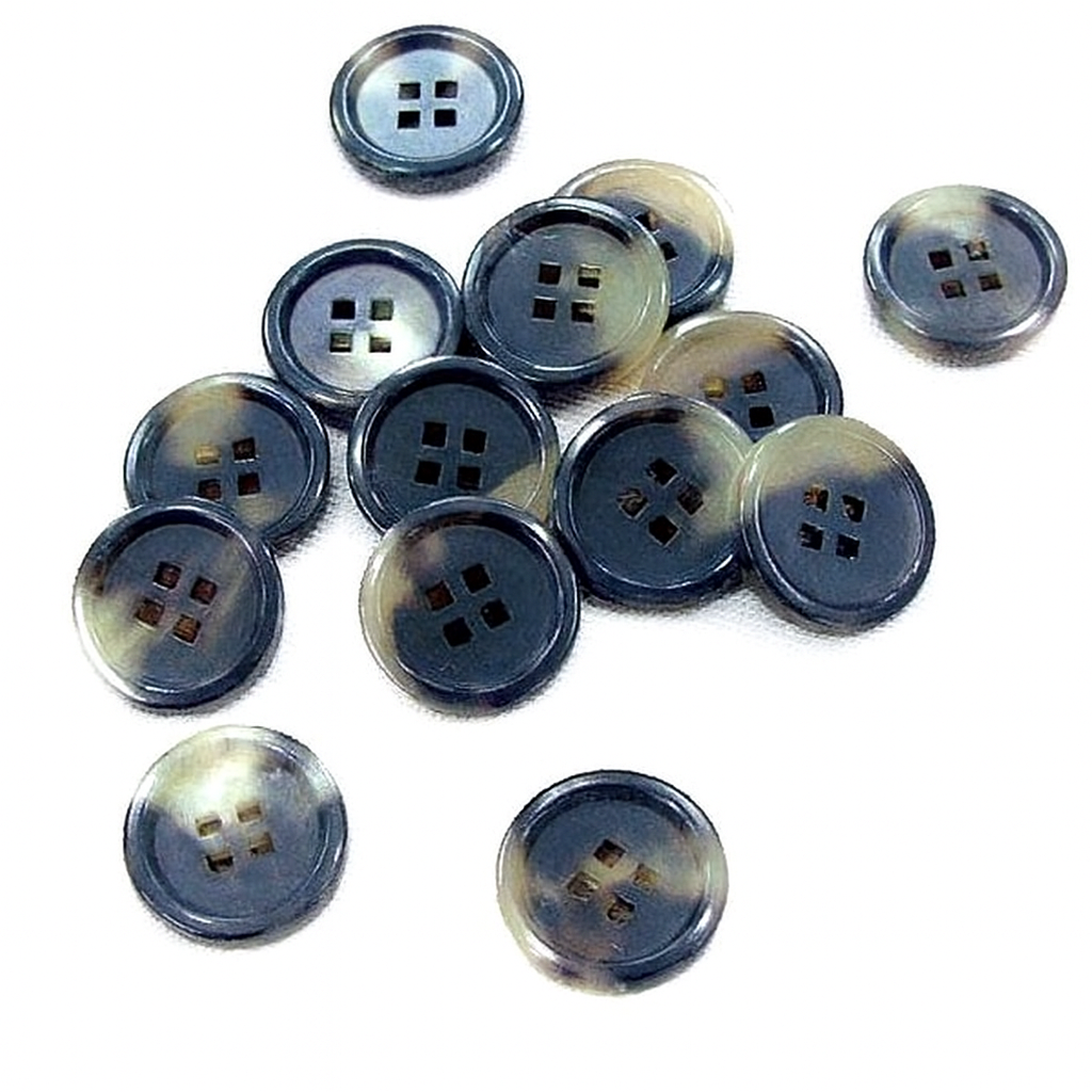 Set of Round, Tortoiseshell 4-Hole Buttons