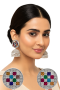 Multicolor Mosaic Jhumka Earrings for Women