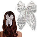 Trendy White Bow Tie Hair Clip for Women