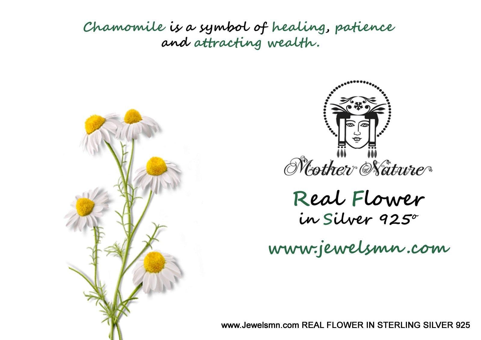 Chamomile Pendant Necklace: Healing Symbol Jewelry (Gold Plated Brass)