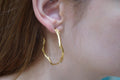 Nature Inspired Olive Branch Hoop Earrings (9k, 14k, 18k Gold) RETAIL