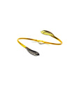 Vegan Olive Branch Bracelet, Gold-Plated Brass, Adjustable (Nature