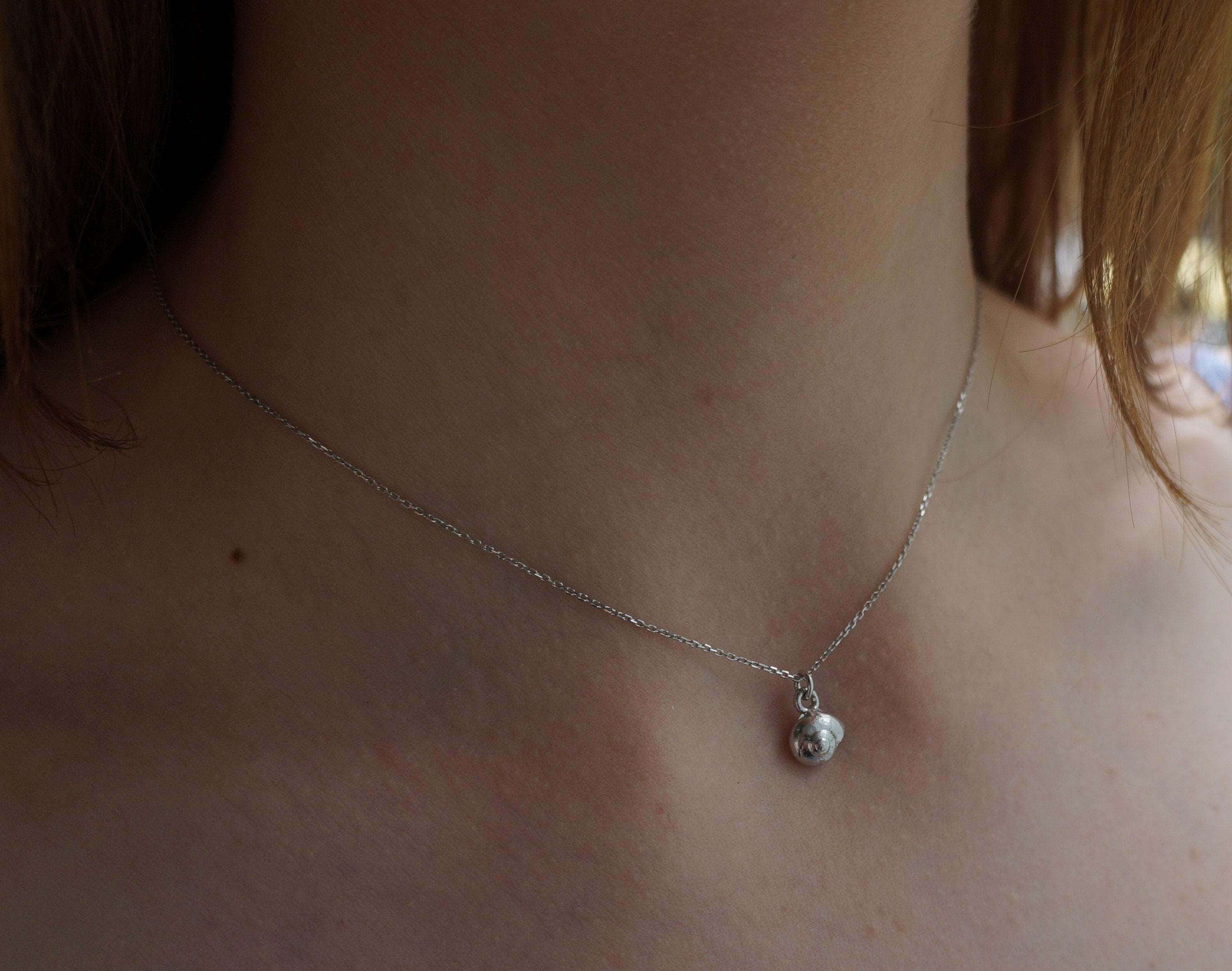 Dainty Sea Shell Necklace: Minimal Sterling Silver Chain